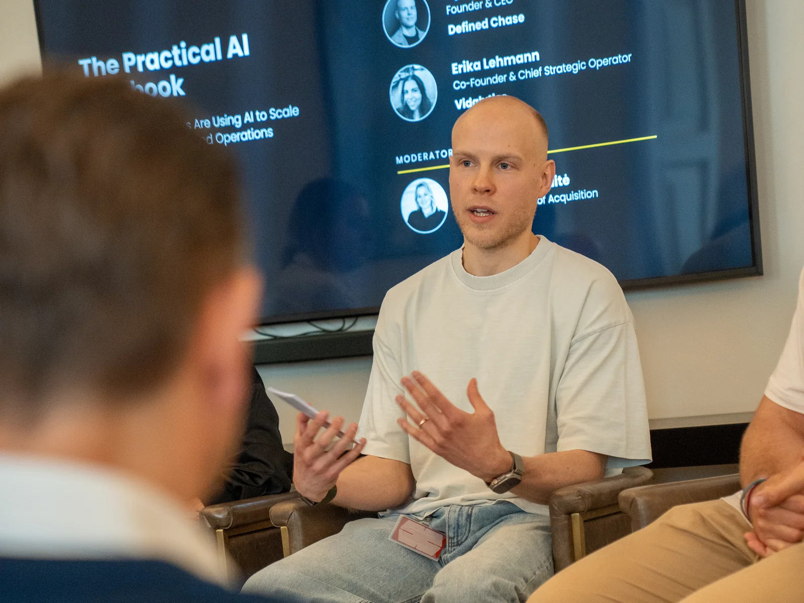 Book Speaking Engagements 3 Vytis Bareika speaking on The Practical AI Playbook panel at Growth Forum Vilnius 2026